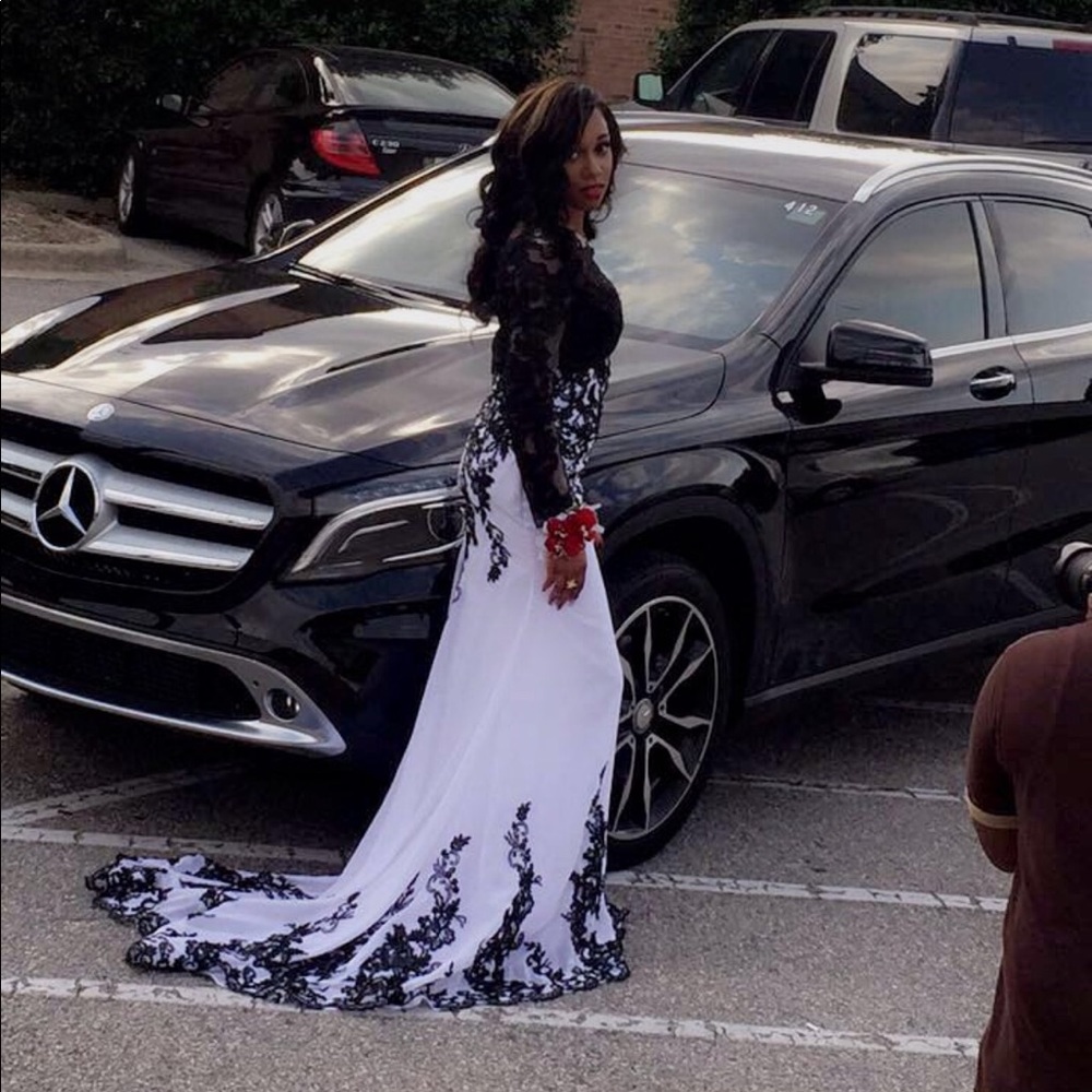 Black and white Prom dress